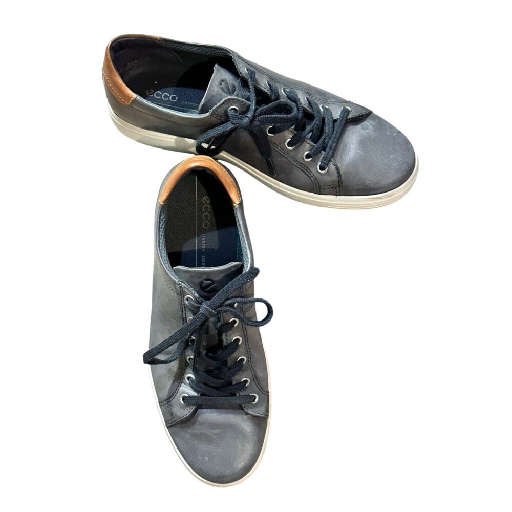 Ecco Sneaker soft Medium Gray Men's EU 44 casual preppy leather normcore